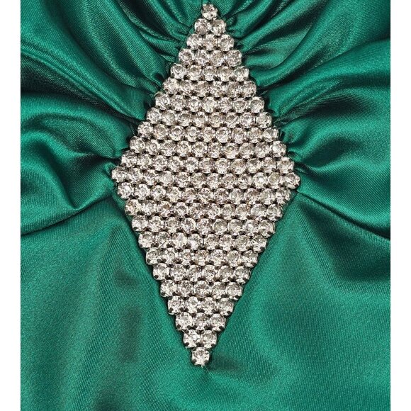 Women's - Jessica McClintock for Gunne Sax Green Satin Formal Gown, Size 7/8 - Picture 6 of 16